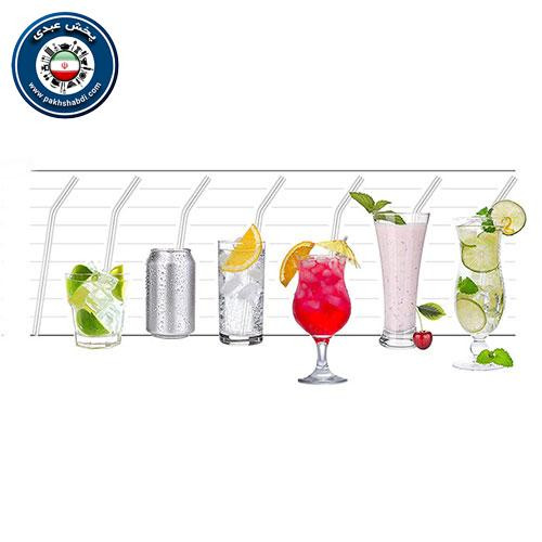 نی شربت شیشه ای 6 عددی