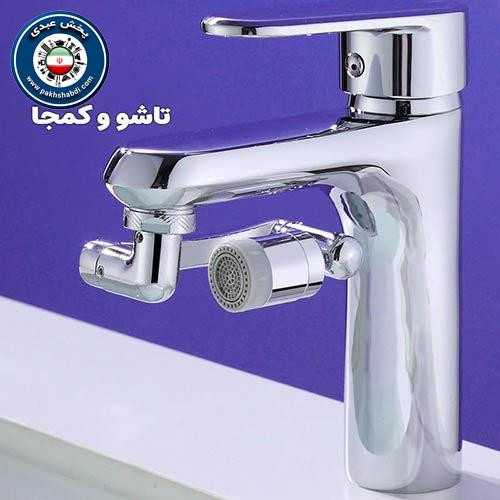 سر شیر آب ظرفشویی استیل مدل تلسکوپی ۳۶۰ درجه